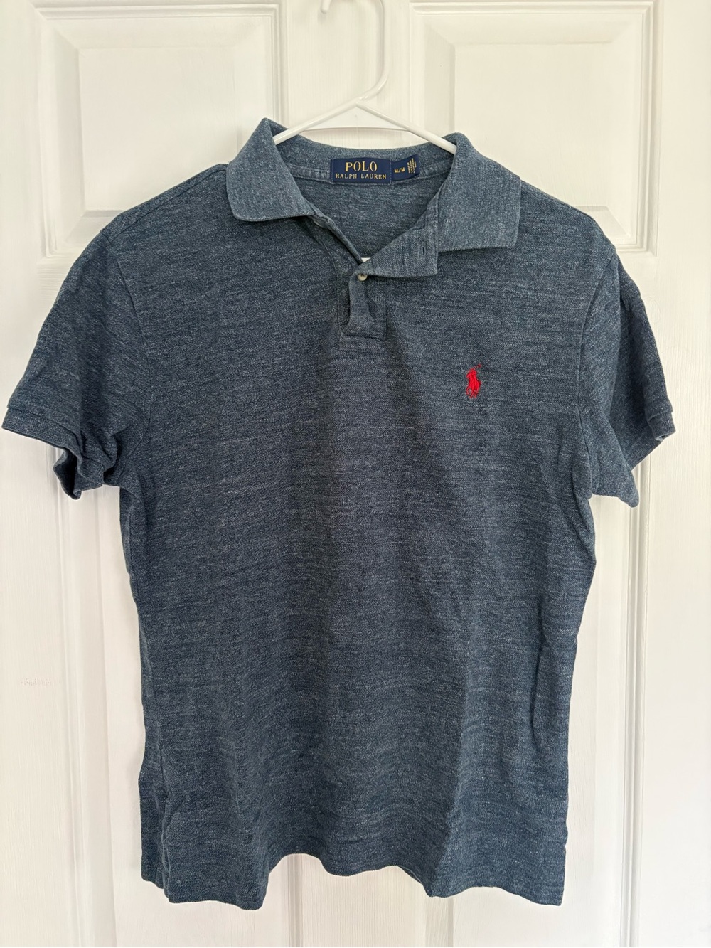 Polo Ralph Lauren Men’s Heather Blue Short Sleeve Polo Shirt Medium Summer Shirt